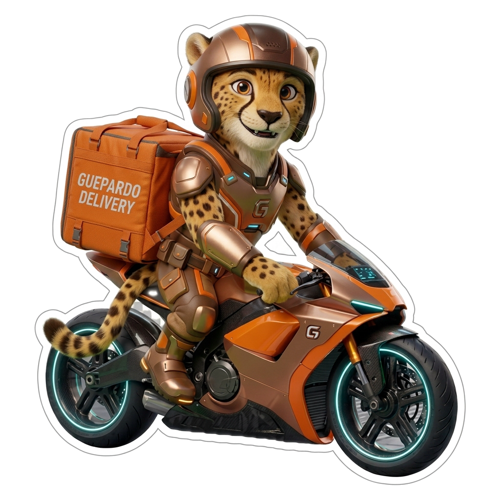 Mascote Guepardo na Moto