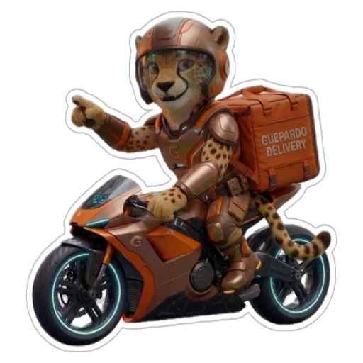 Mascote Guepardo Entregador